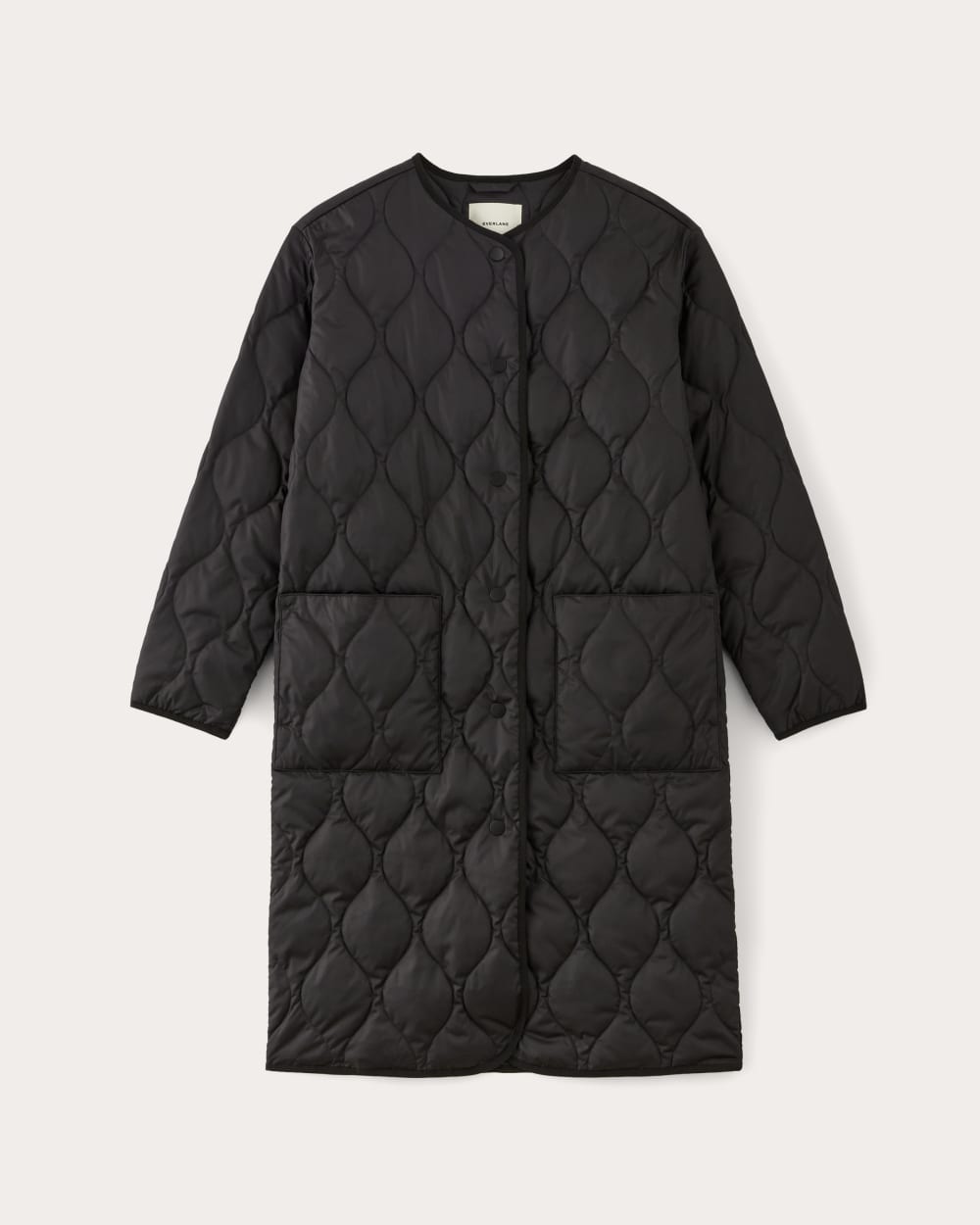 The Long Quilted Liner in Black — alternate view