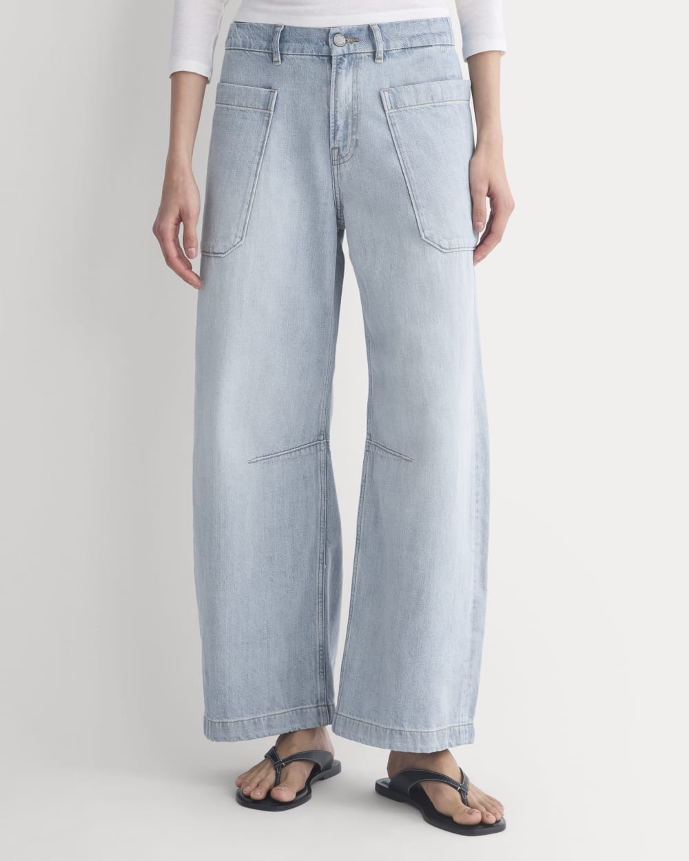 The Gardener Pull-On Jean in Light Vintage Indigo — detail view