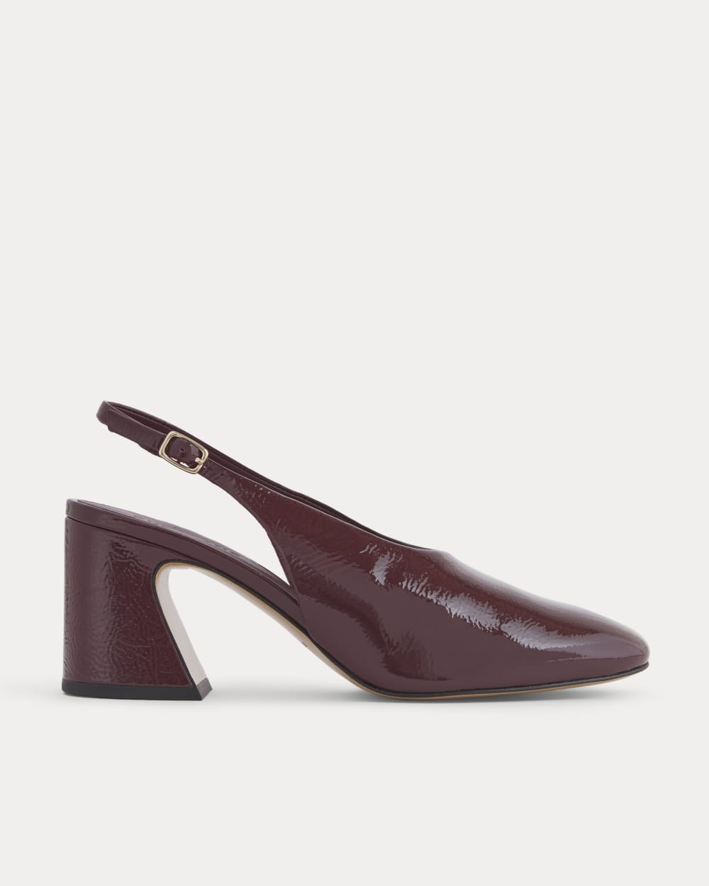 Curved Slingback Heel in Burgundy — front view