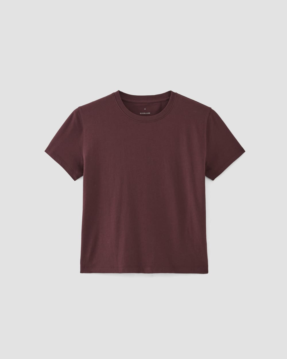 The Box-Cut Tee in Essential Cotton in Burgundy — alternate view