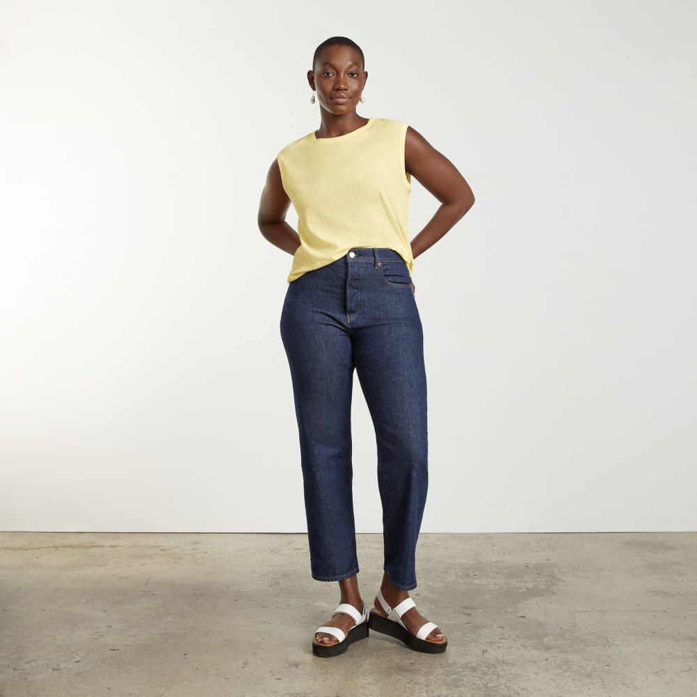 The Air Muscle Tank in Pastel Yellow — detail view