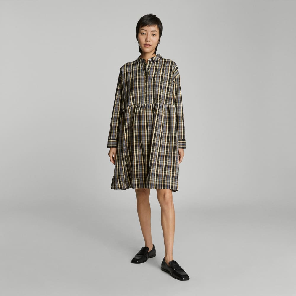 The Field Dress in Multi Plaid — detail view