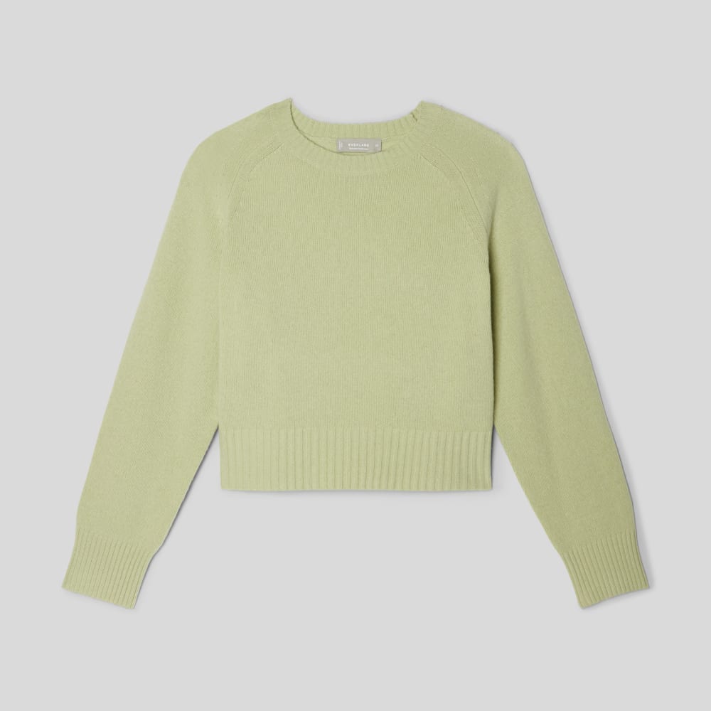 The Cashmere Boxy Crew in Seafoam Green — alternate view