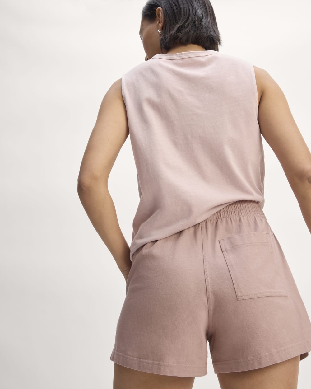 The Off-Duty Short in Dusty Rose — detail view