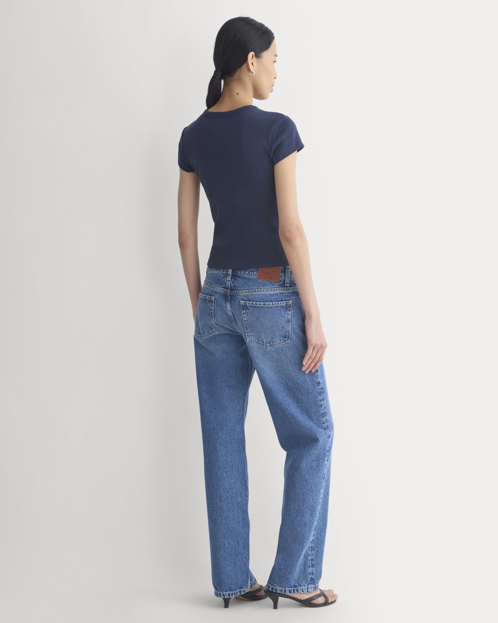 RetroSoft Cotton Crew in Navy — detail view