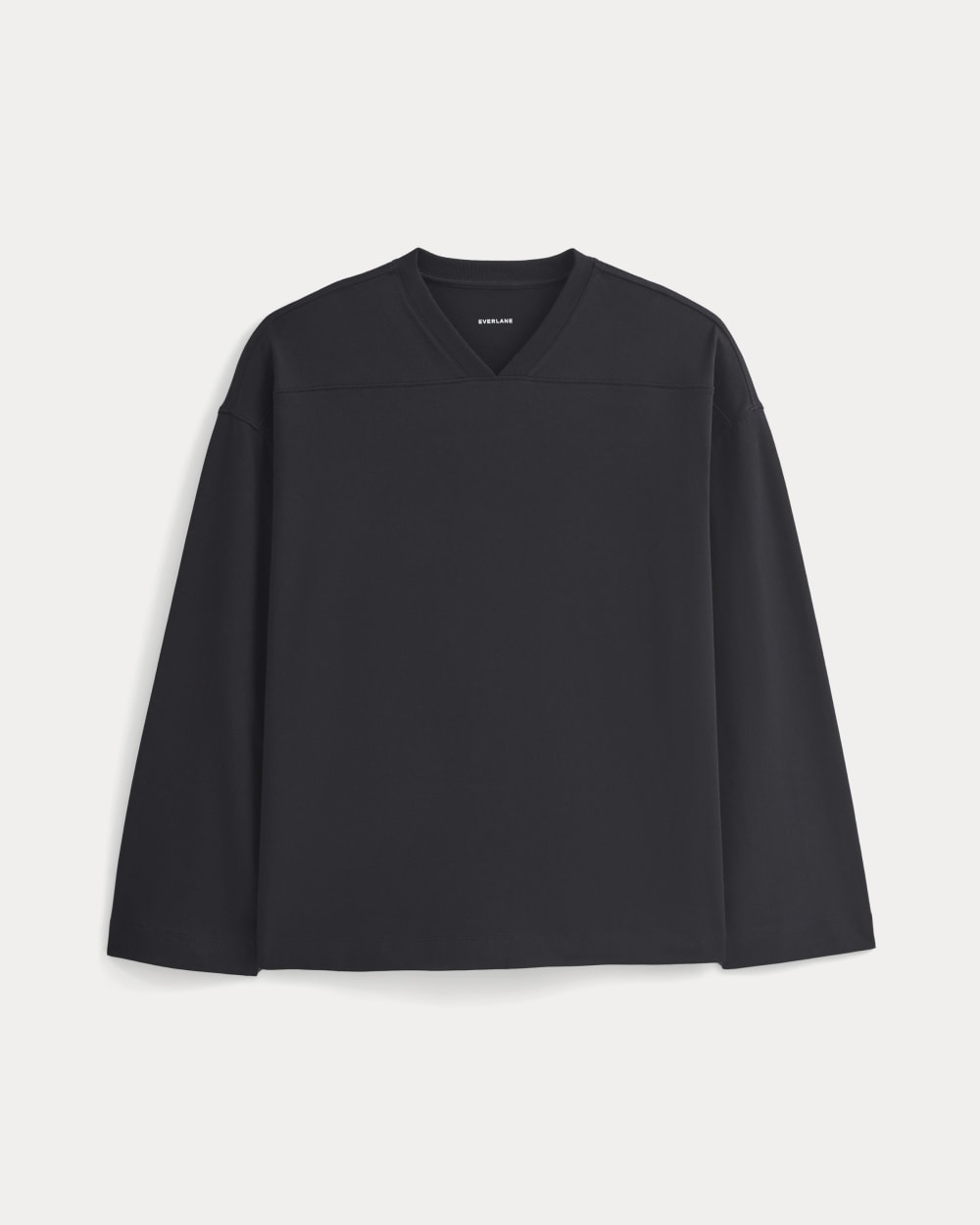 Retro V-Neck Jersey in Black — alternate view
