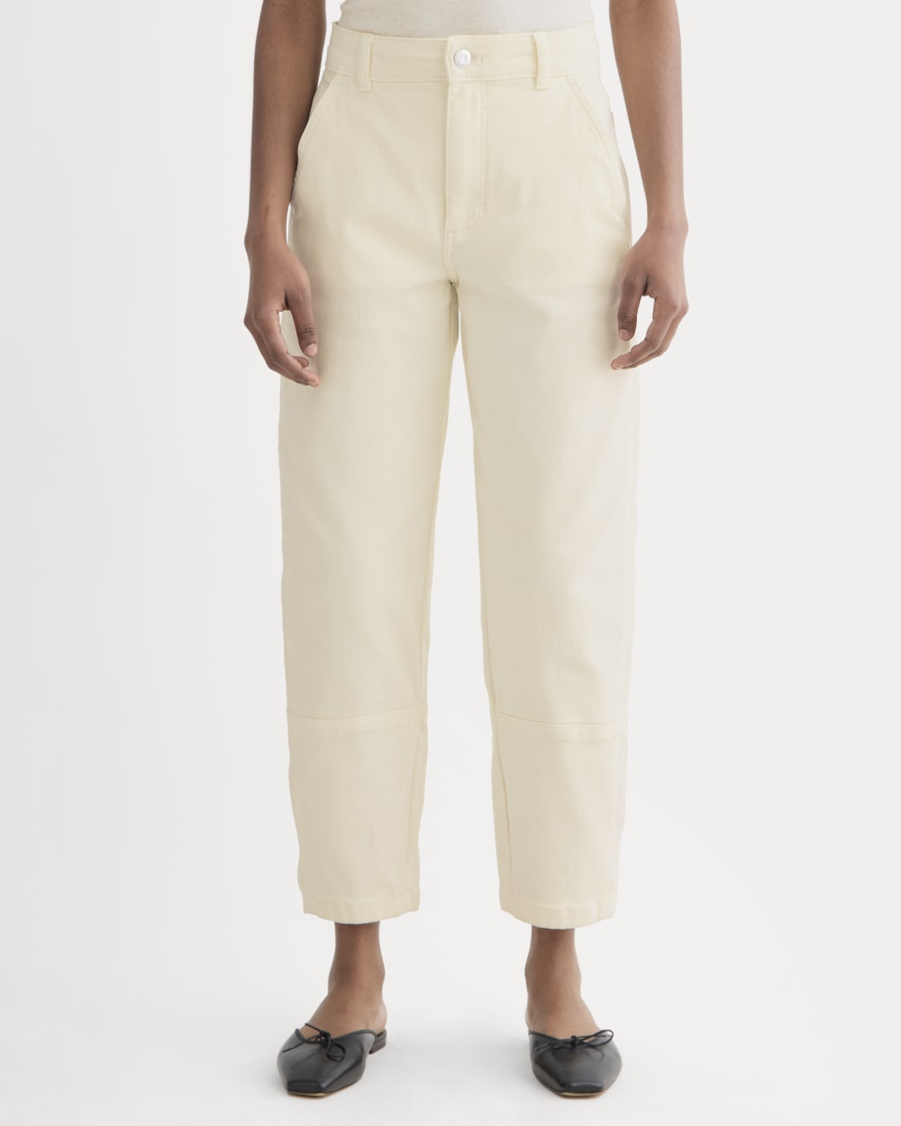The Utility Barrel Pant in Bone — detail view