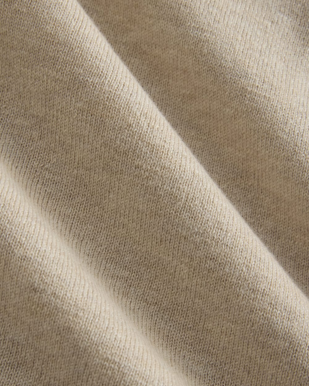 Oversized Polo Sweater in Cotton Merino in Heather Barley — detail view