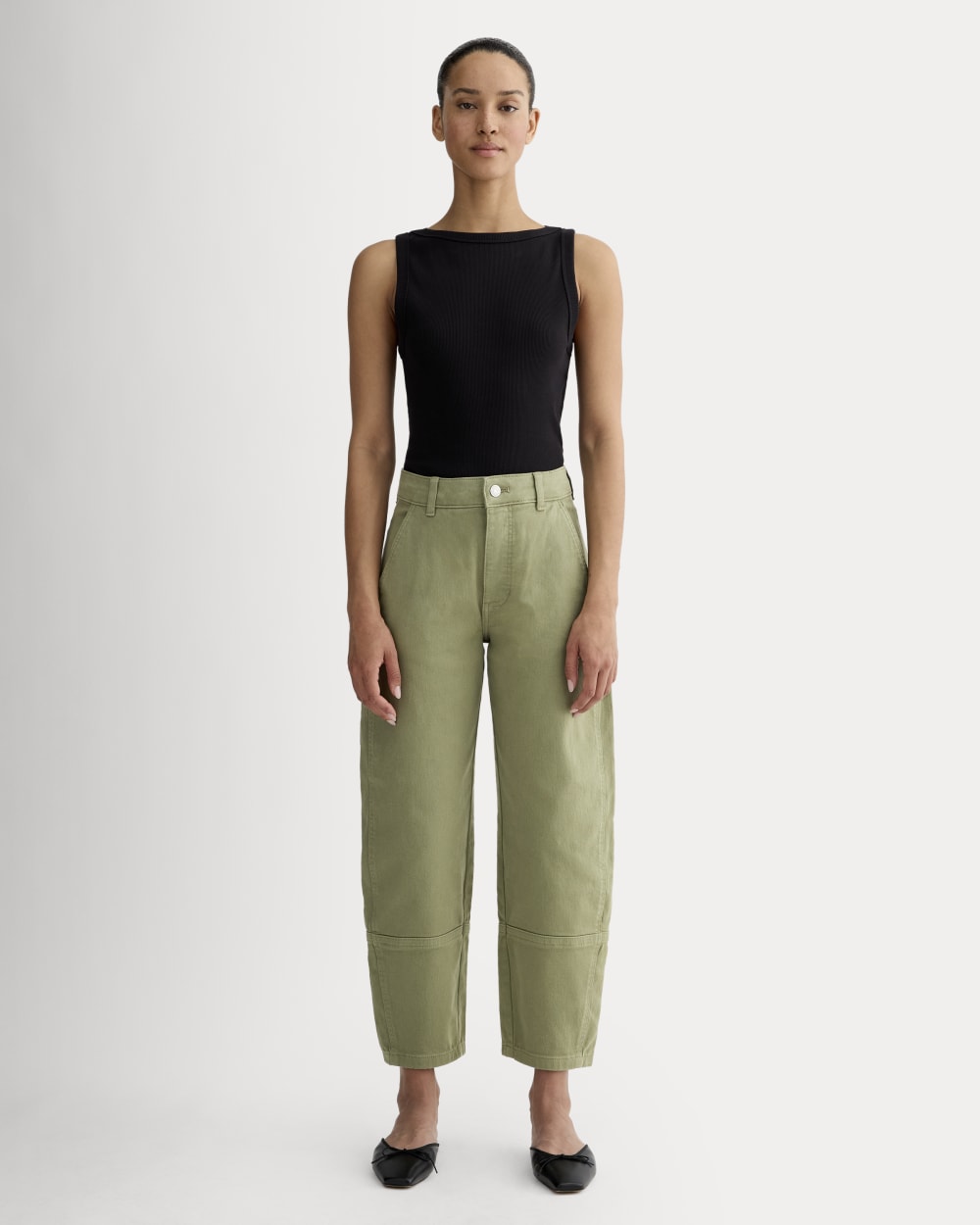 The Utility Barrel Pant in Sagebrush — front view