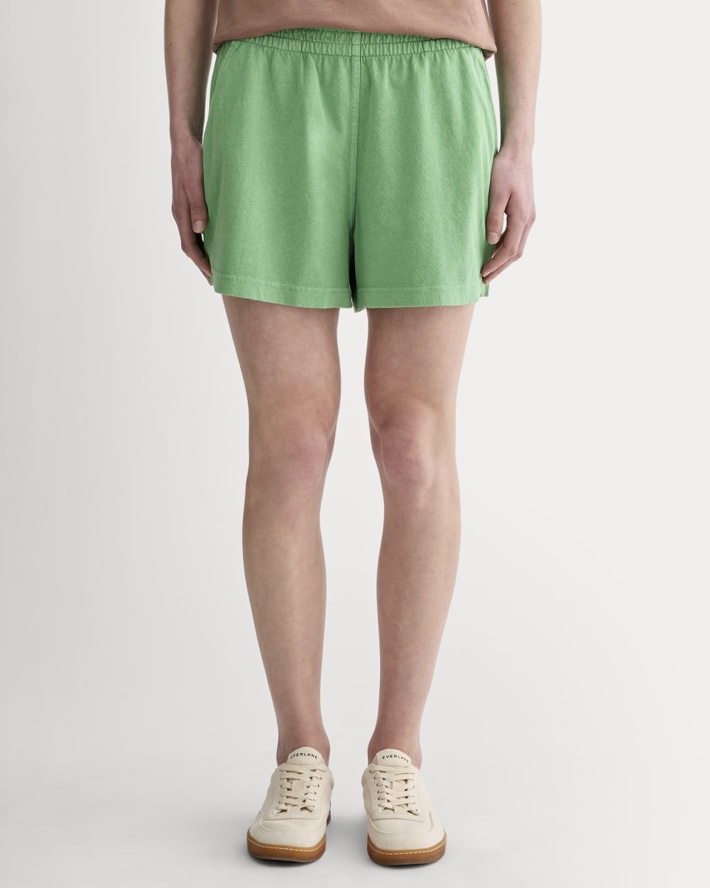 The Off-Duty Short in Green Garment Dye — detail view