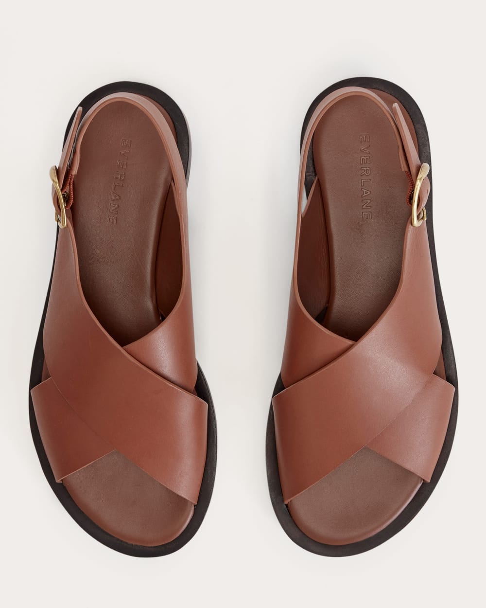 The City Crossover Sandal in Rum — detail view