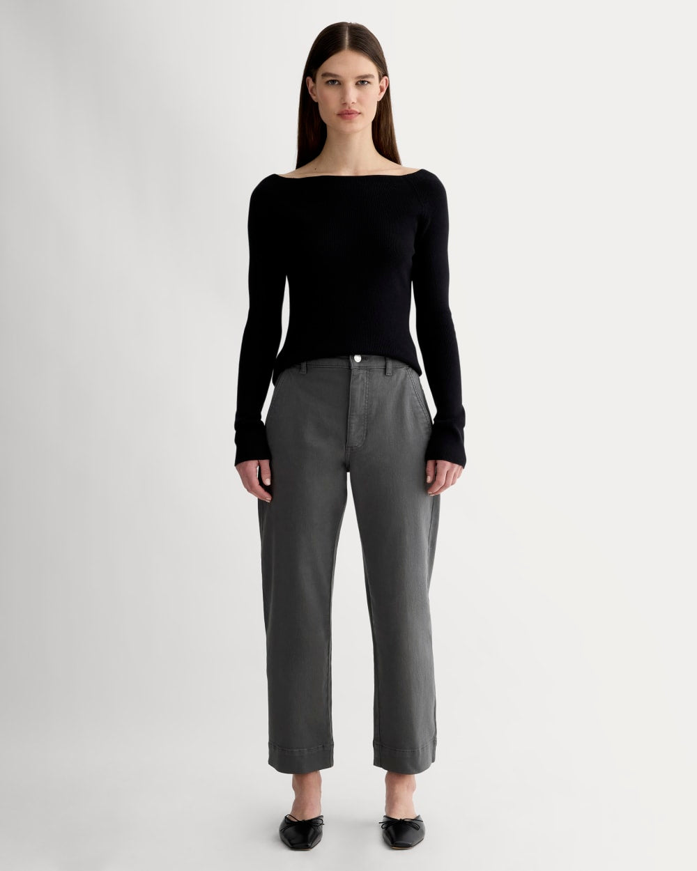 The Utility Straight-Leg Pant in Graphite — front view