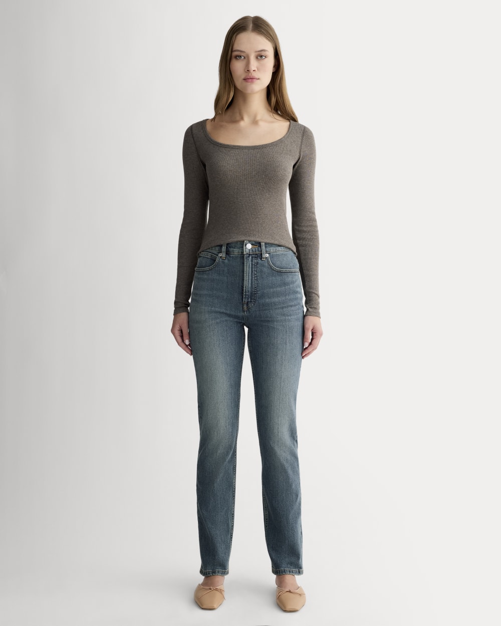 The Way-High® Slim Jean in Indigo Blue — front view
