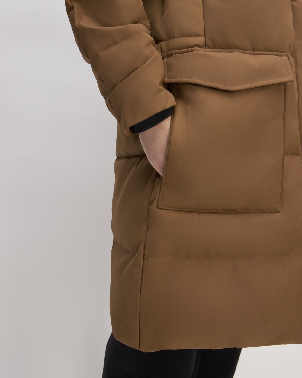 The Long Puffer in Chestnut — detail view