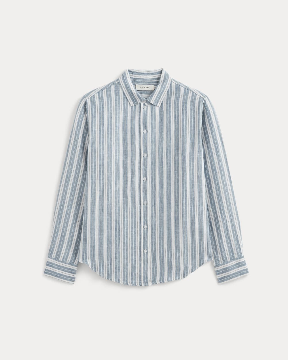 The Must-Have Shirt in Linen in Soft Cobalt/Bone — alternate view