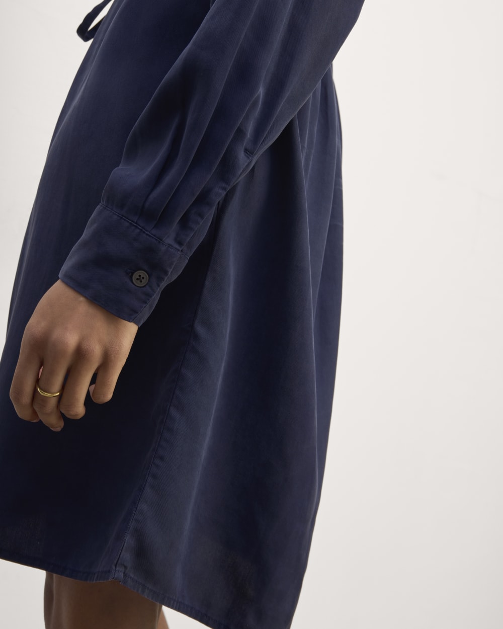 The Must-Have Shirtdress in Butterlite in Navy — detail view