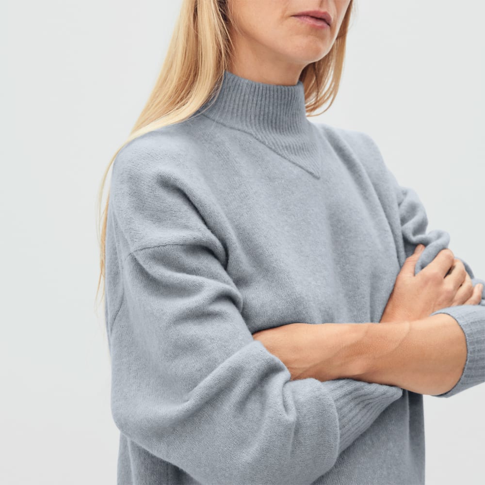 The Cozy-Stretch Pullover in Smoke — detail view