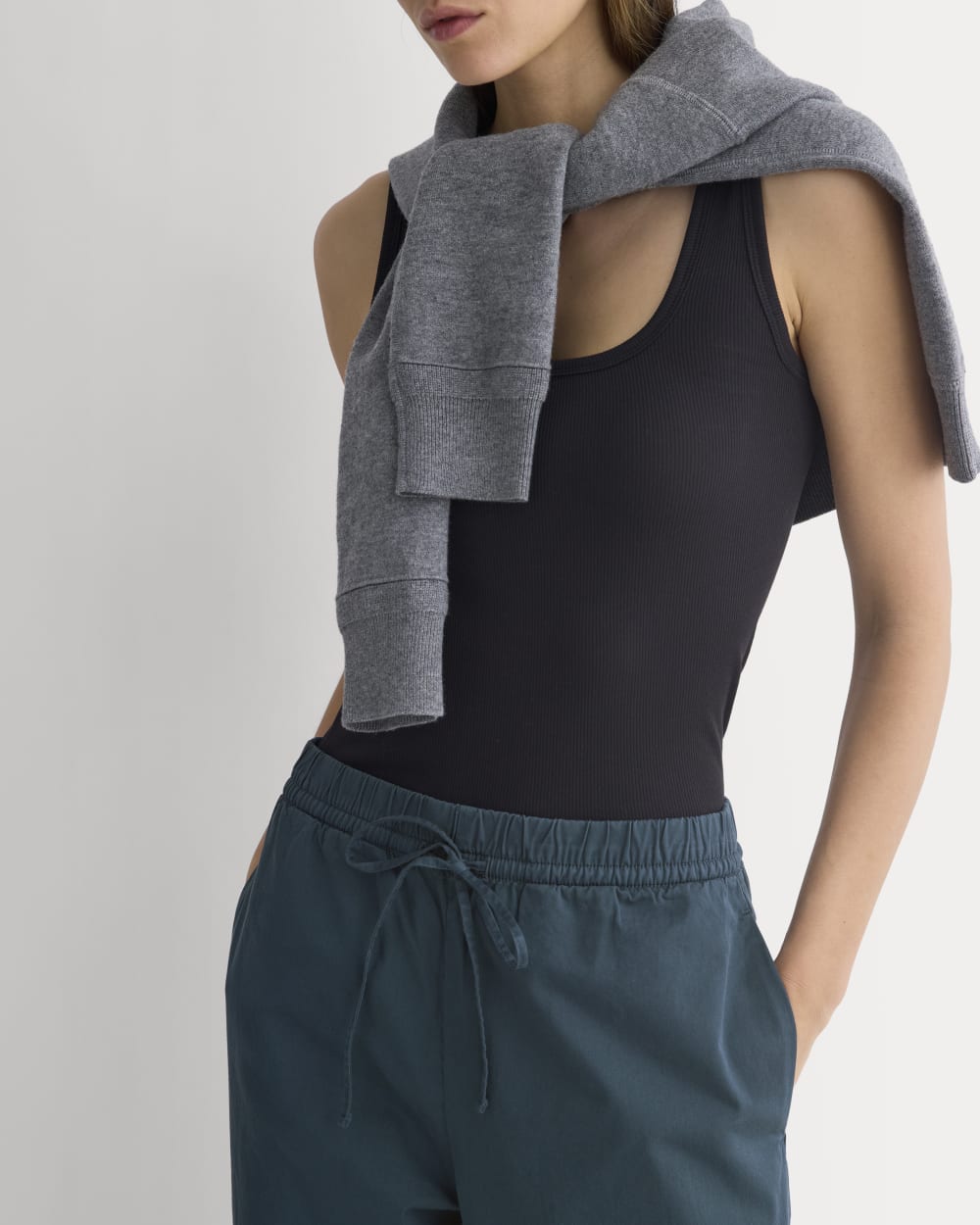 Pull-On Balloon Pant in Midnight Navy — detail view