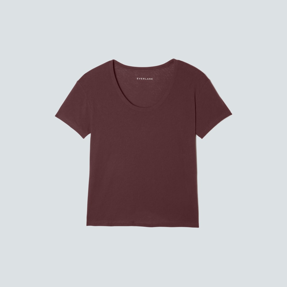 The Air Scoop-Neck Tee in Espresso — alternate view