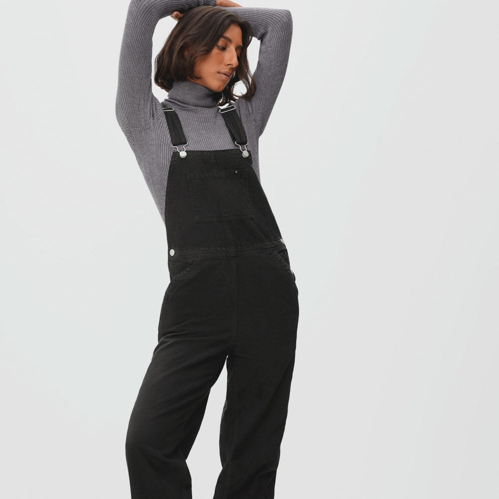 The Canvas Overalls in Black — detail view