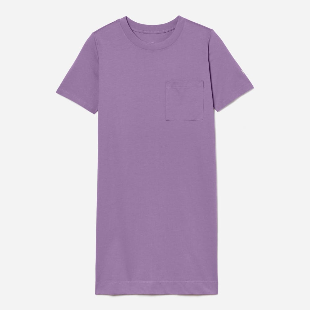 The Organic Cotton Weekend Tee Dress in Dark Orchid — front view