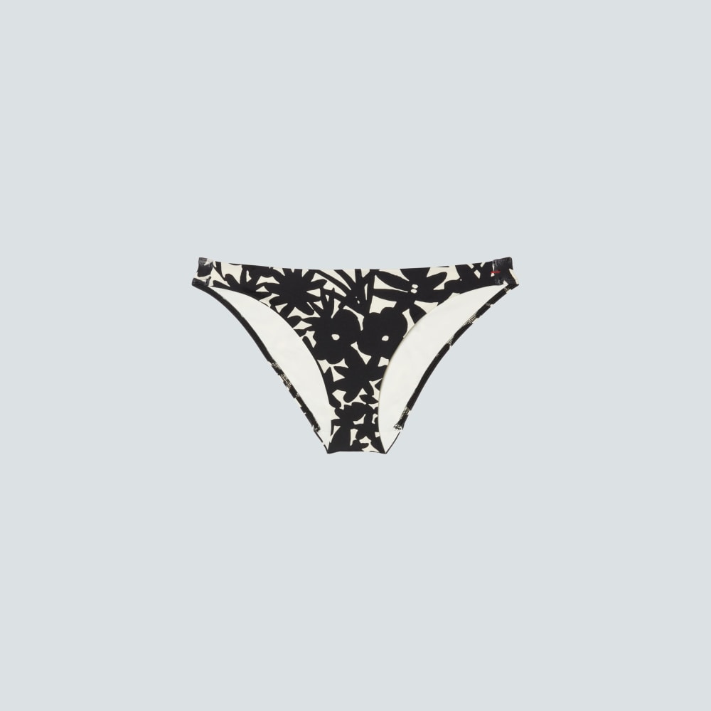 The Bikini Bottom in Black / Canvas Floral — front view