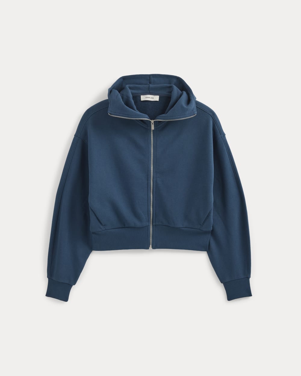 Lightweight Terry Cropped Full-Zip in Blue Wing Teal — alternate view