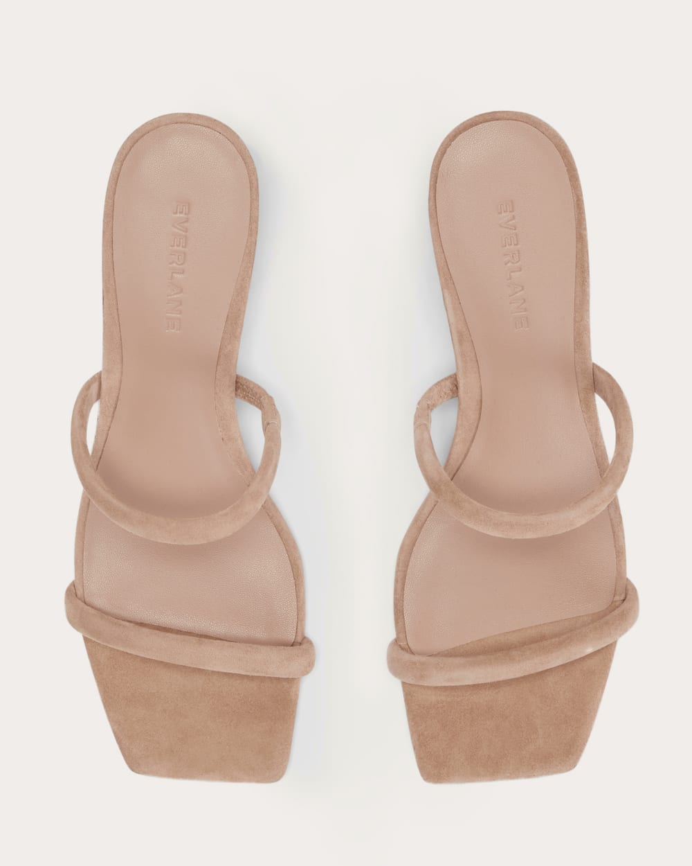 The Double Strap Heel in Blush Tan — detail view