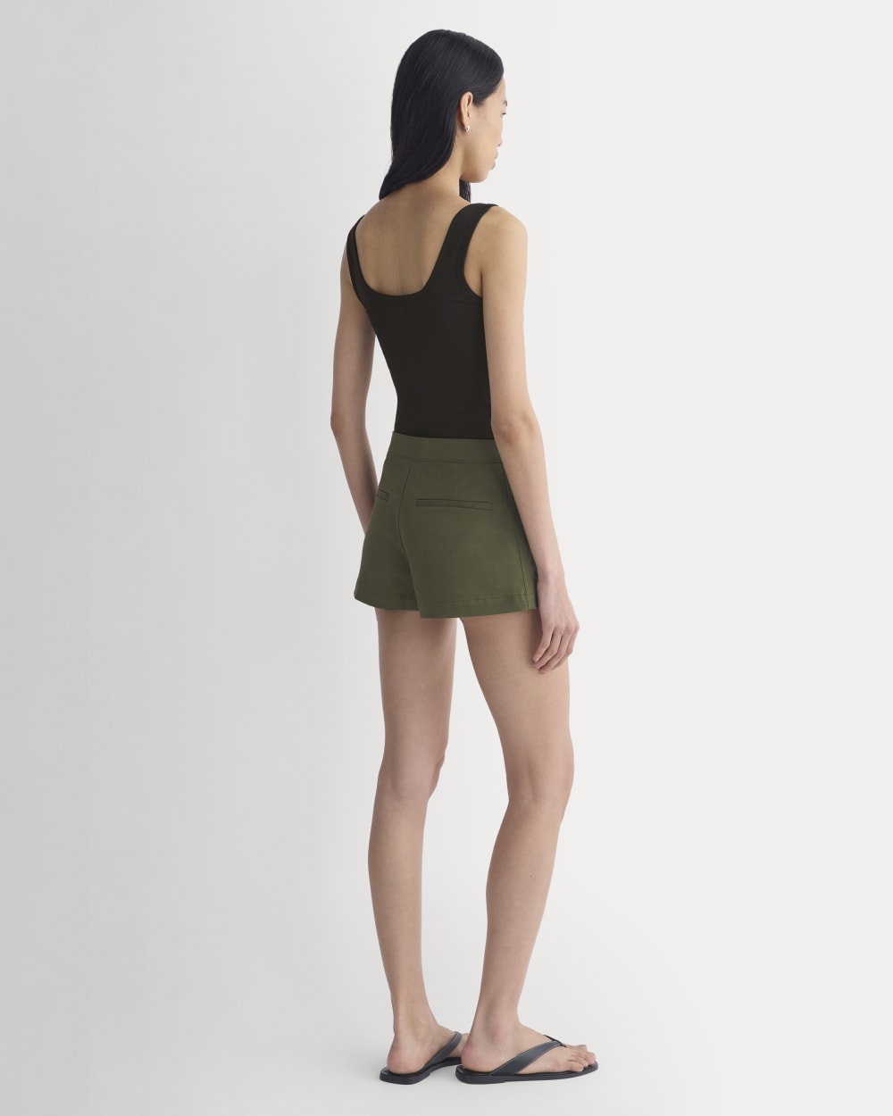 Mini Tailored Short in Olive Night — detail view