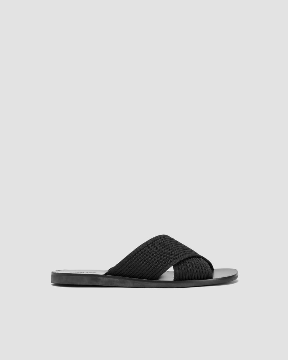 The Day Crossover Sandal in Black — front view