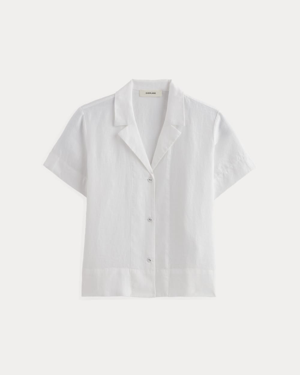 The Notch Shirt in Linen in White — alternate view