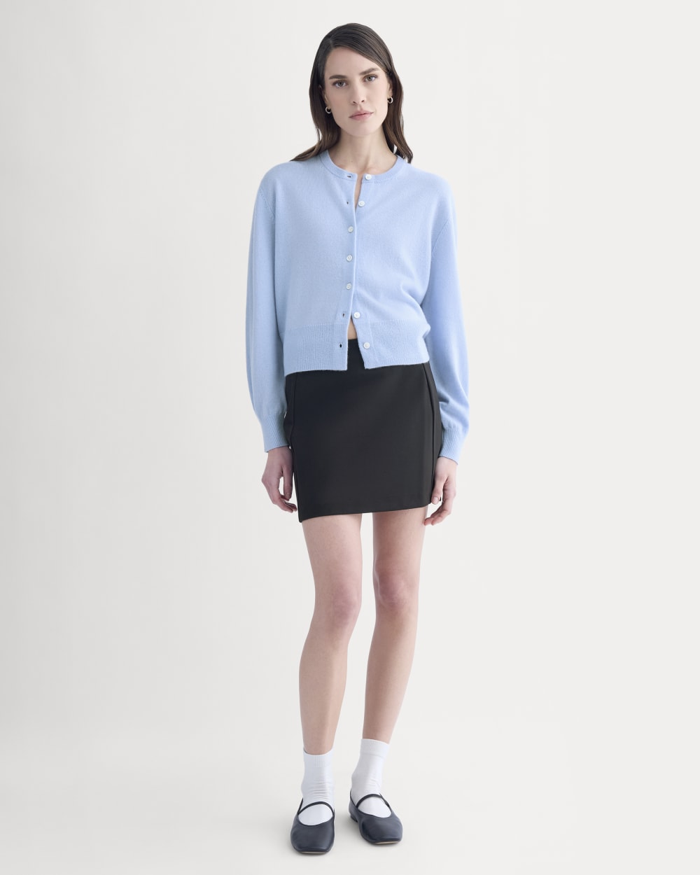 Ponte Mini Skirt in Black — detail view