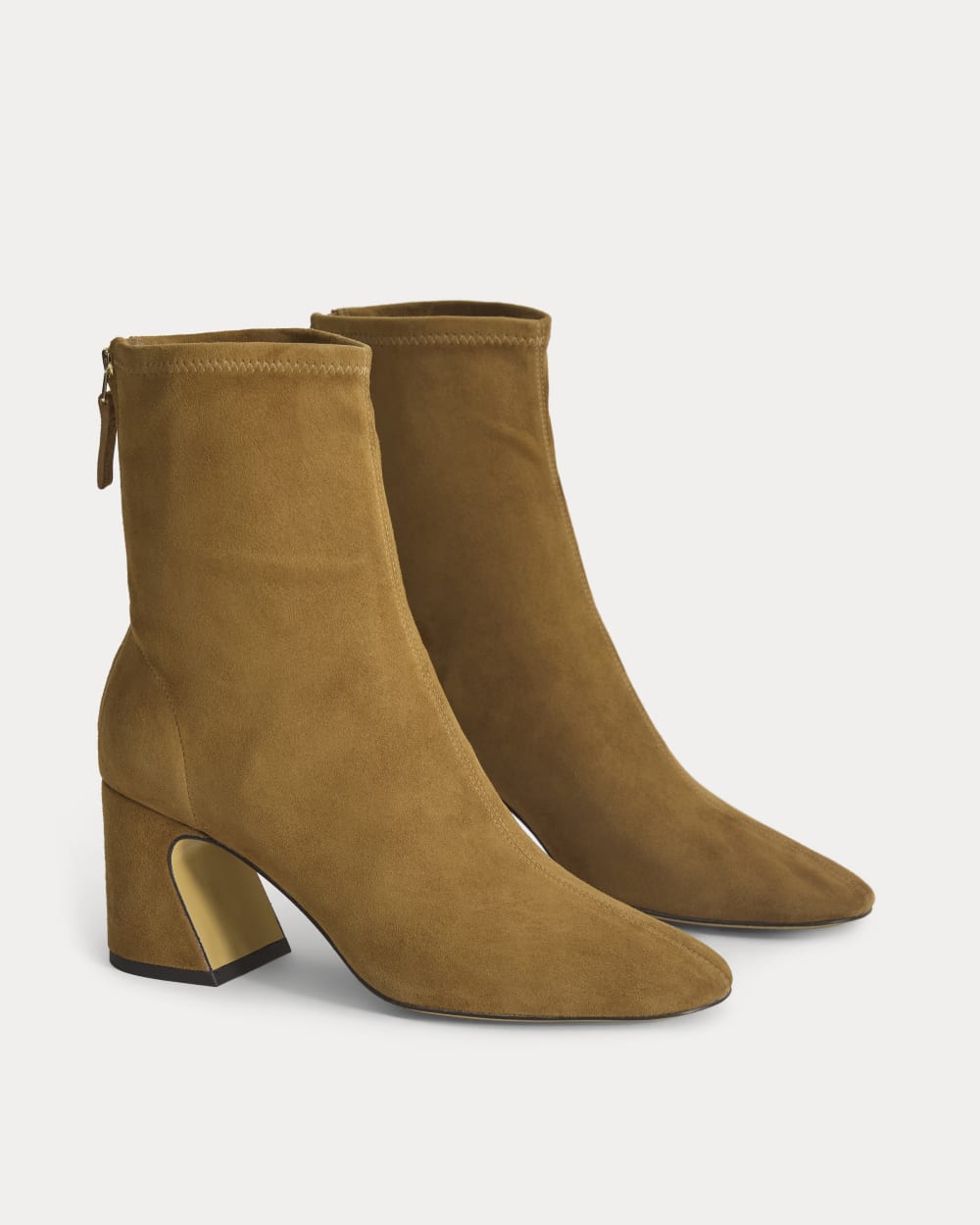 Leather Curved-Heel Boot in Russet — alternate view