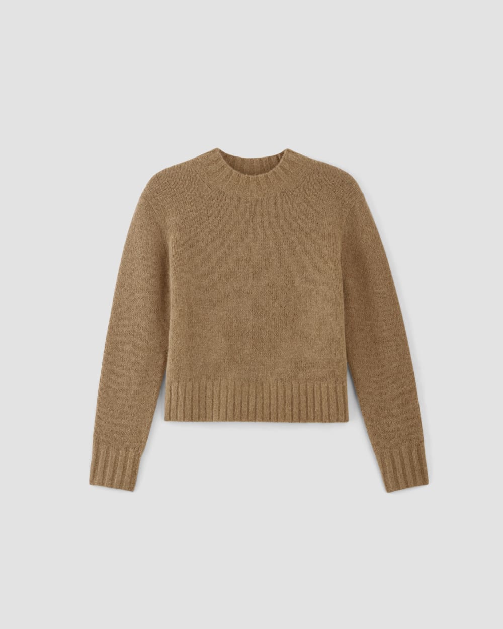 The Alpaca Cropped Crewneck Sweater in Tiger's Eye — alternate view