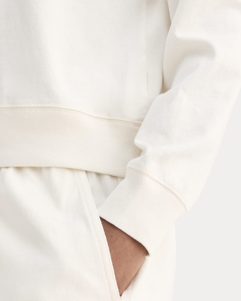 The Off-Duty Long-Sleeve Tee in Bone — detail view