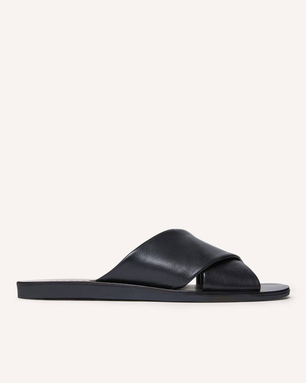 The Day Crossover Sandal in Black — front view