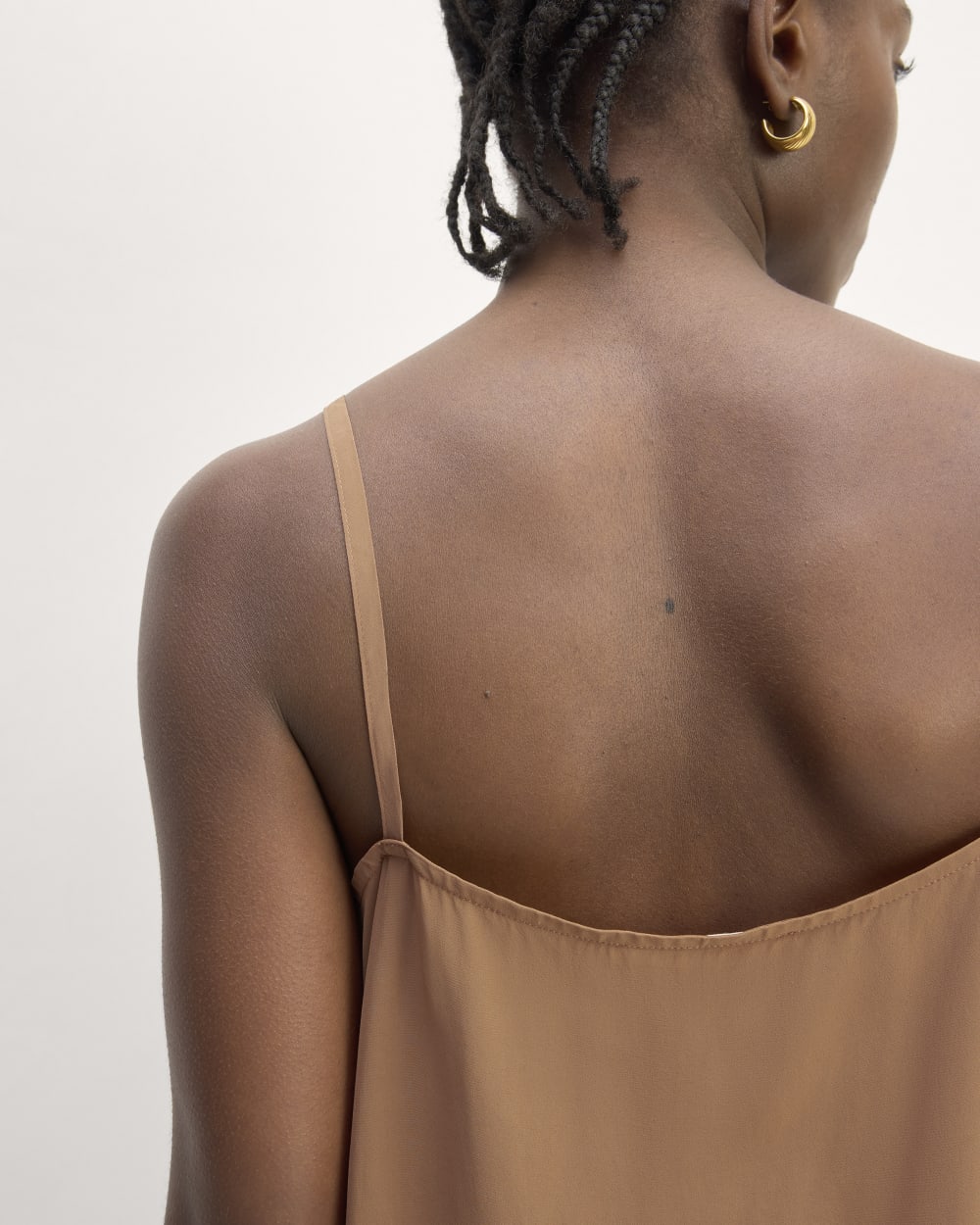 The Slip Cami in Carob Brown — detail view