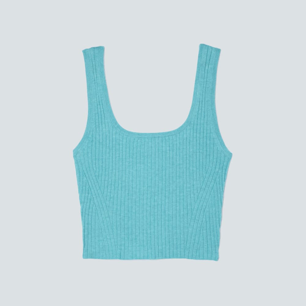 The Cotton-Merino Cami in Deep Turquoise — front view
