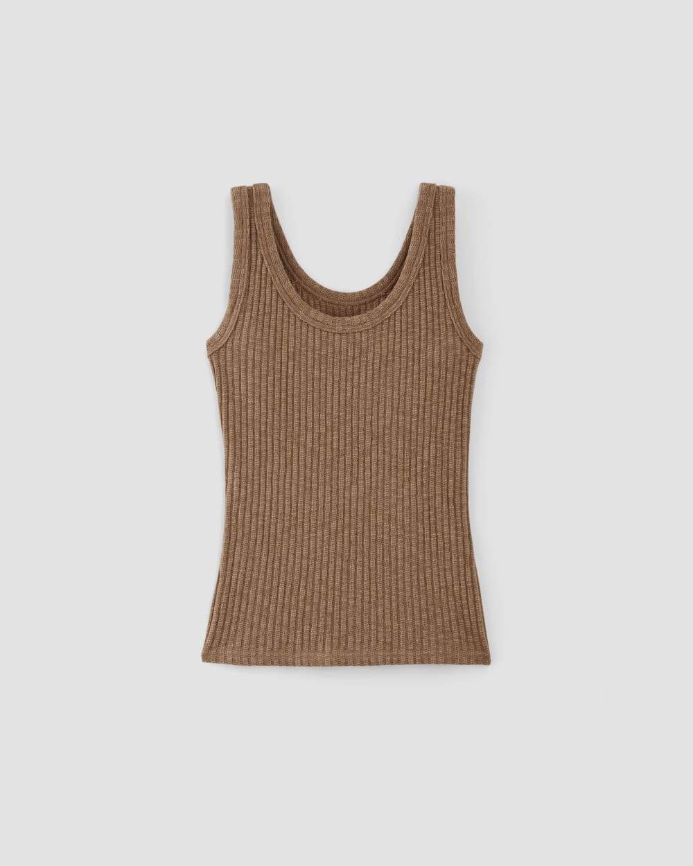 The Cozy Rib Tank in Carob Brown — alternate view