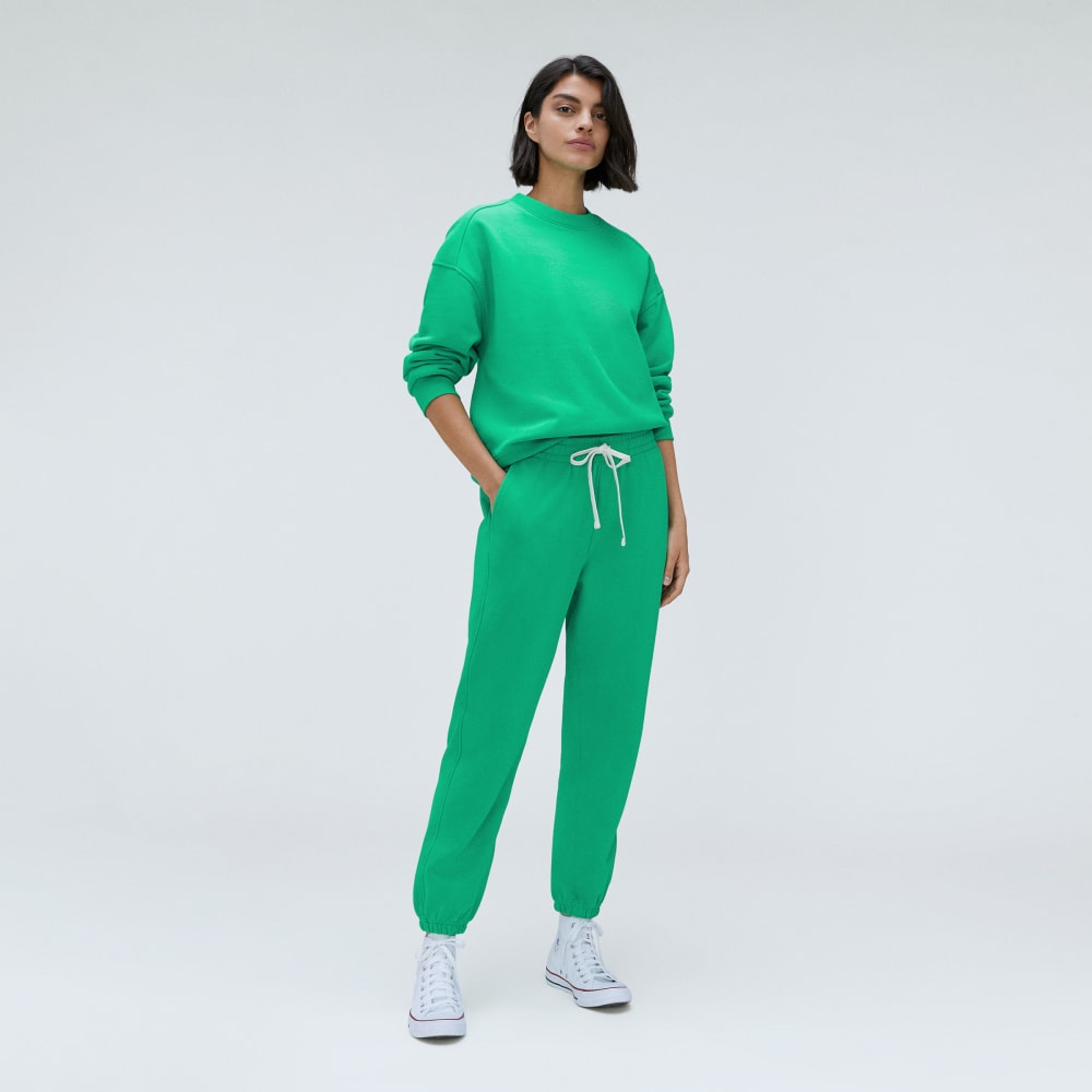 The Track Jogger in Bright Jade — detail view