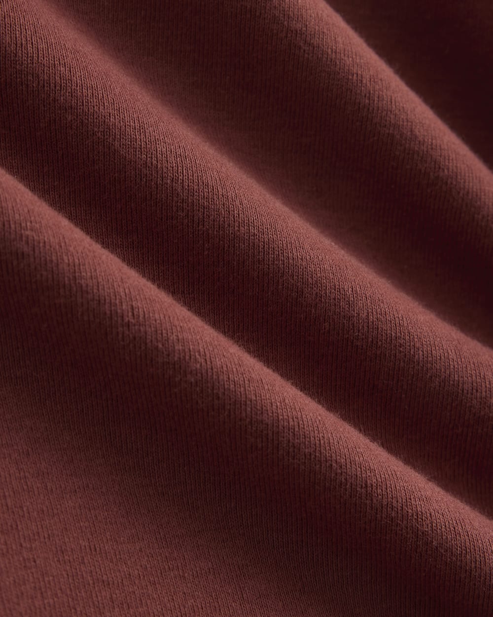 RetroSoft Cotton Crew in Henna Red — detail view
