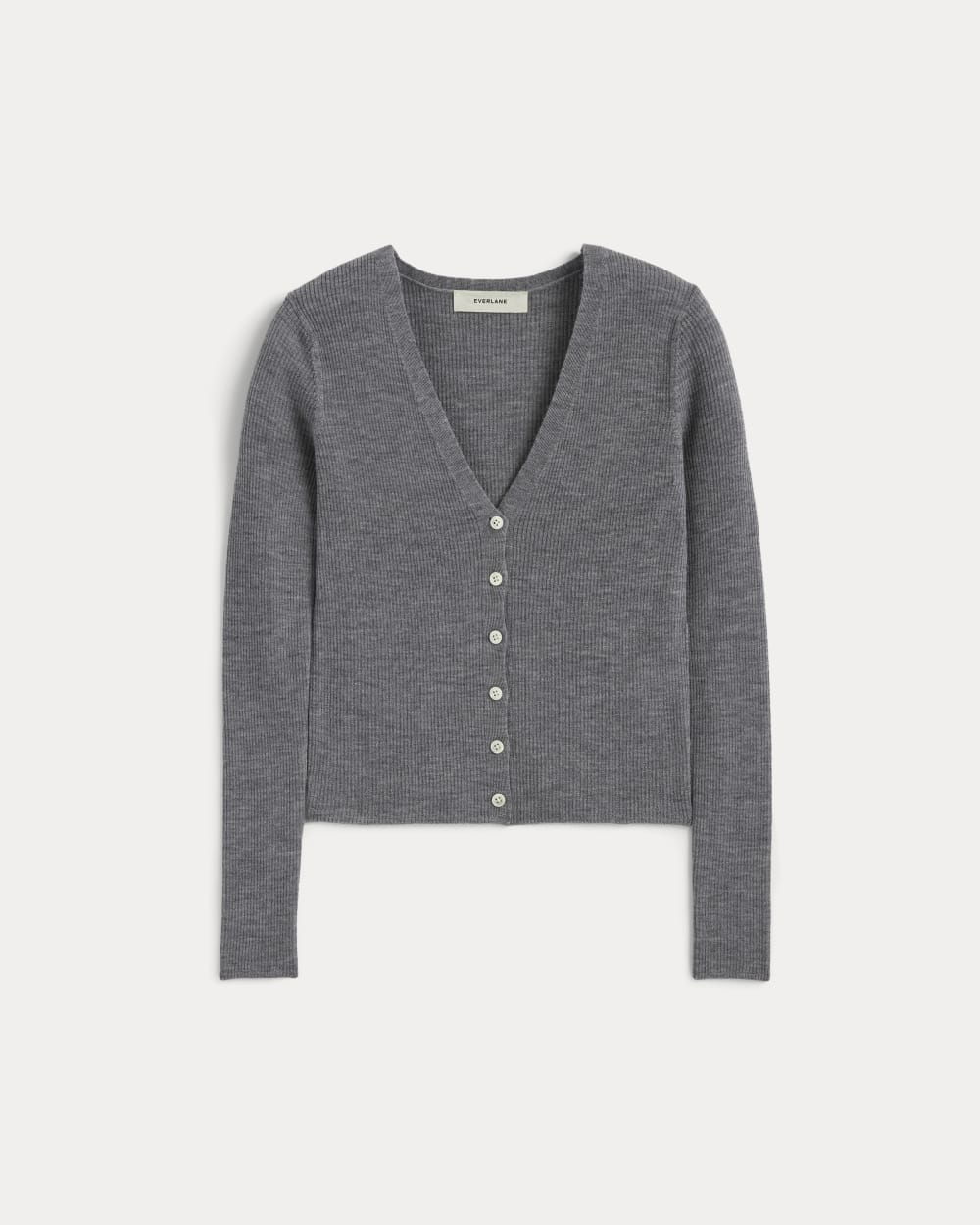 The Cardigan in Ultrasoft Merino in Heather Mid Grey — alternate view