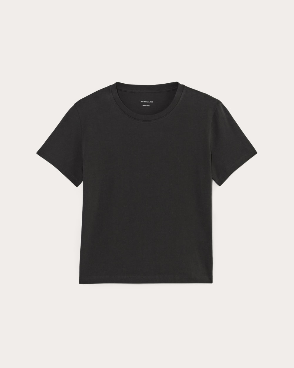 The Box-Cut Tee in Essential Cotton in Black — alternate view