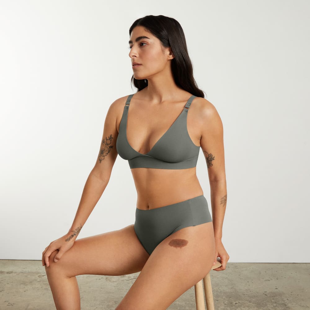 The Invisible Bra in Pewter Green — detail view