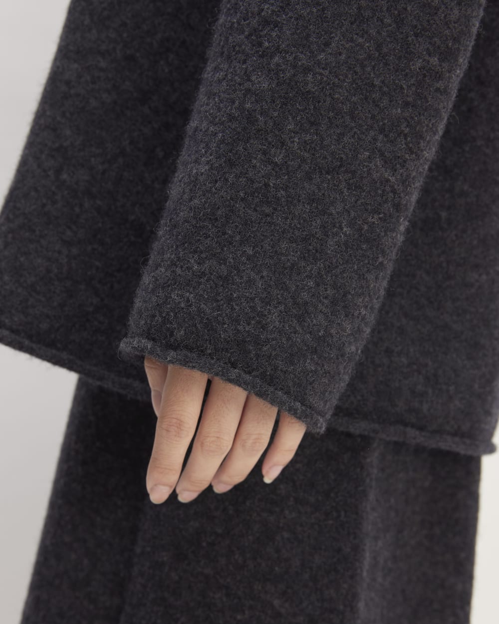 The Cozy-Stretch Crew in Charcoal — detail view
