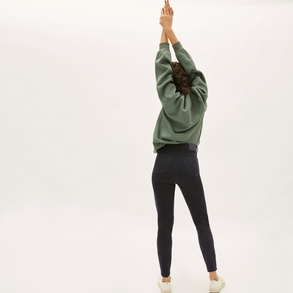 The Way-High® Clean Front Skinny Jean in Black — detail view