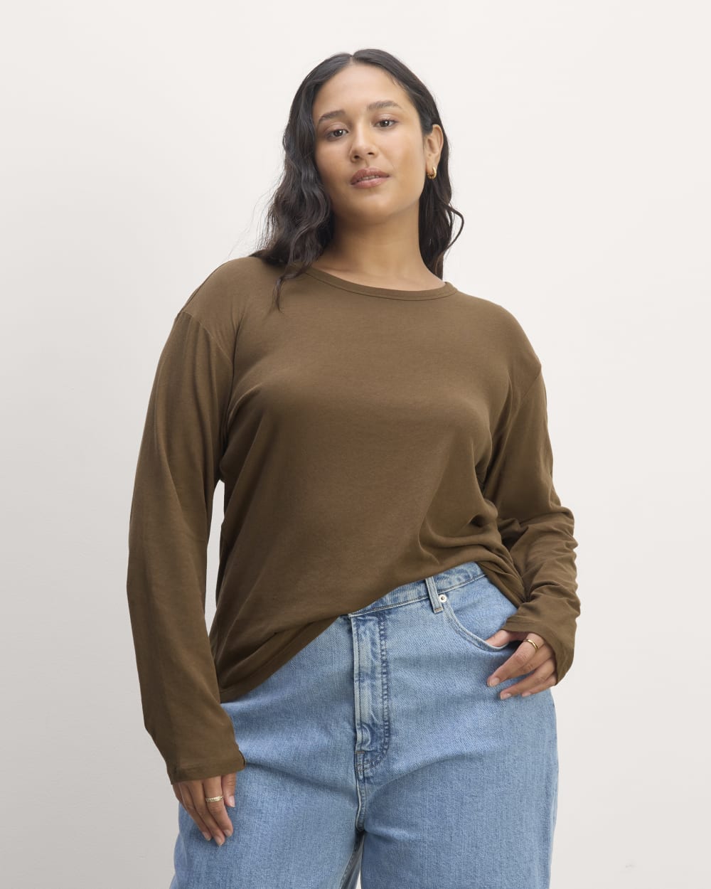 The Air Long-Sleeve Tee in Cocoa — front view