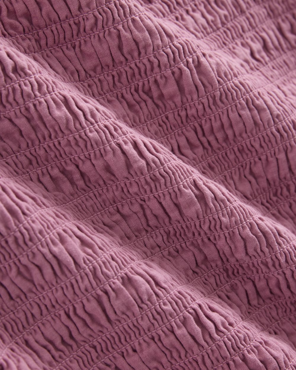 Gauze Smocked Cami in Heather Rose — detail view