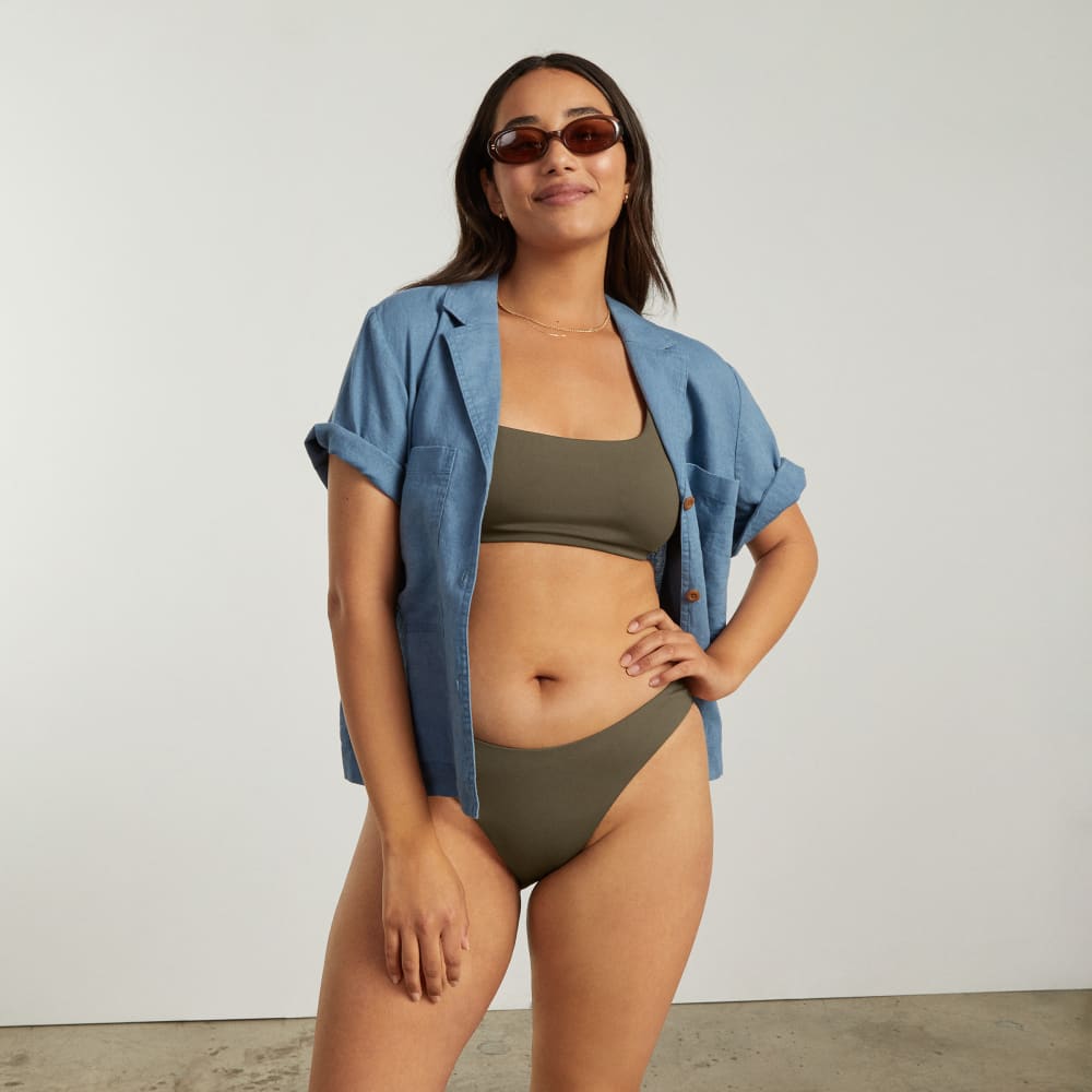 The Thigh-High Bikini Bottom in Beech — detail view