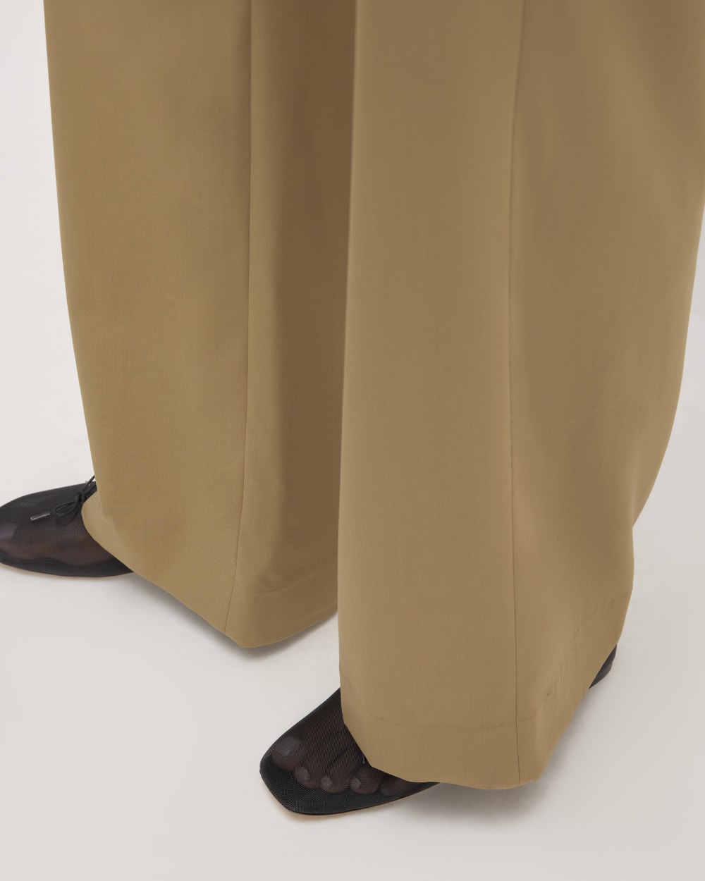 The Italian Wool Way-High® Drape Pant in Camel — detail view